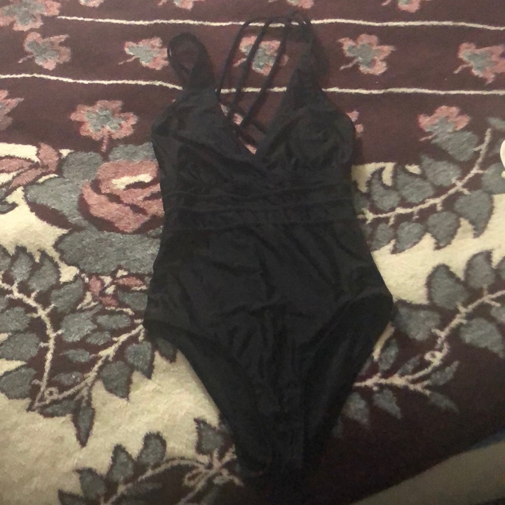 black one piece bathing suit